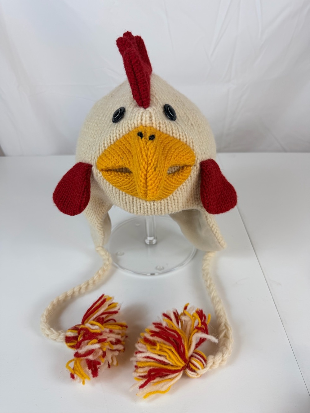 2 Himalayan Fashion Handmade Wool Rooster Hats lined